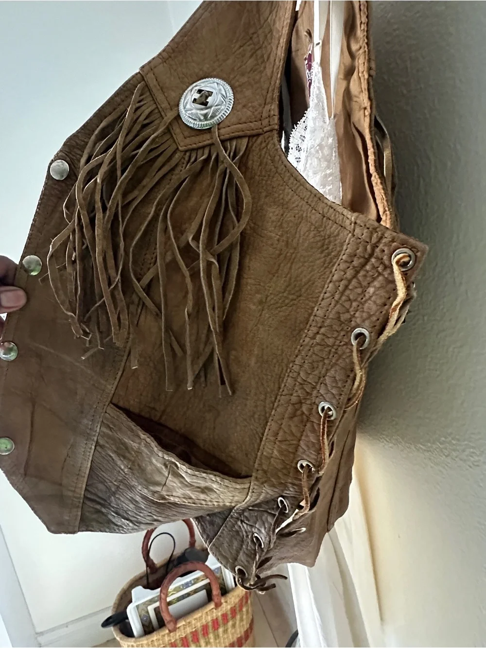 Leather Club Genuine Leather Brown Suede Vest